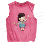 Unisex Yoshitomo Nara Printed Washed Tank Top