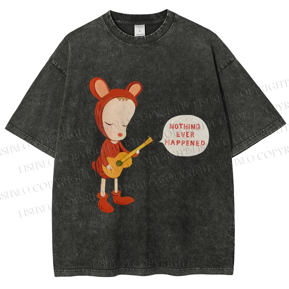 Unisex Yoshitomo Nara Nothing Ever Happened Printed Washed Tee