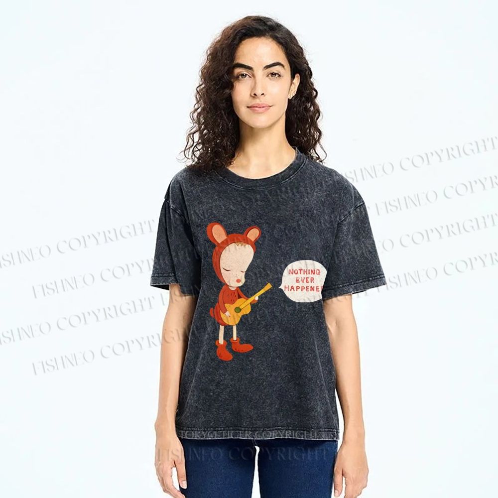 Unisex Yoshitomo Nara Nothing Ever Happened Printed Washed Tee