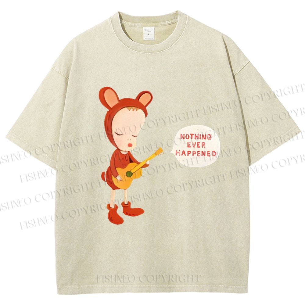 Unisex Yoshitomo Nara Nothing Ever Happened Printed Washed Tee