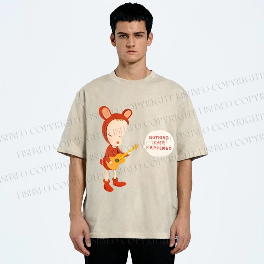 Unisex Yoshitomo Nara Nothing Ever Happened Printed Washed Tee