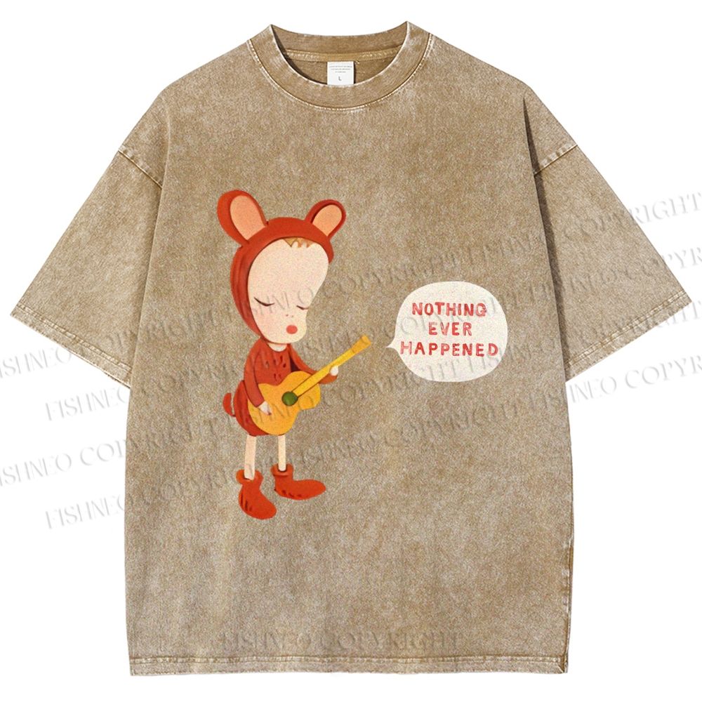 Unisex Yoshitomo Nara Nothing Ever Happened Printed Washed Tee