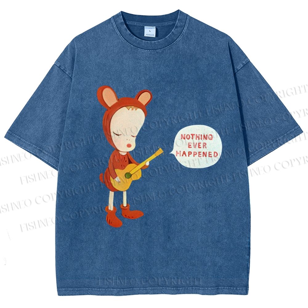 Unisex Yoshitomo Nara Nothing Ever Happened Printed Washed Tee
