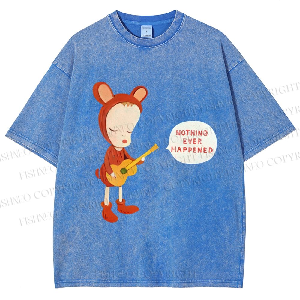 Unisex Yoshitomo Nara Nothing Ever Happened Printed Washed Tee