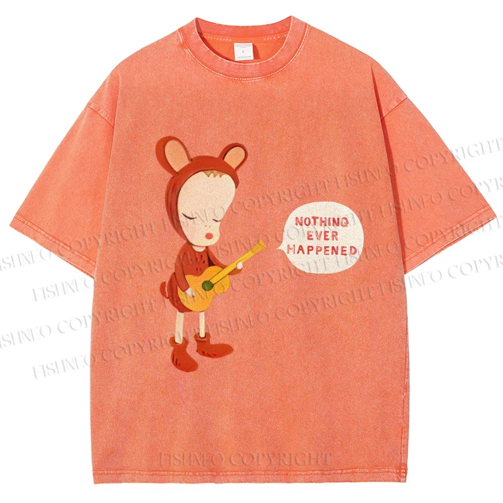 Unisex Yoshitomo Nara Nothing Ever Happened Printed Washed Tee