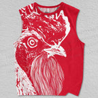 Unisex Rooster Printed Tank Top