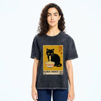 Unisex Kuro Neko Ramen Washed T-Shirt