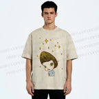 Unisex Yoshitomo Nara Star Girl Printed Washed Tee