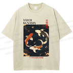 Unisex Yayoi Kusama Vintage Koi Printed Washed Tee