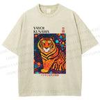Unisex Yayoi Kusama Polka Dot Tiger Printed Washed Tee