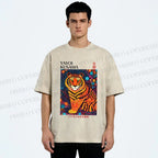 Unisex Yayoi Kusama Polka Dot Tiger Printed Washed Tee