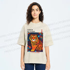 Unisex Yayoi Kusama Polka Dot Tiger Printed Washed Tee