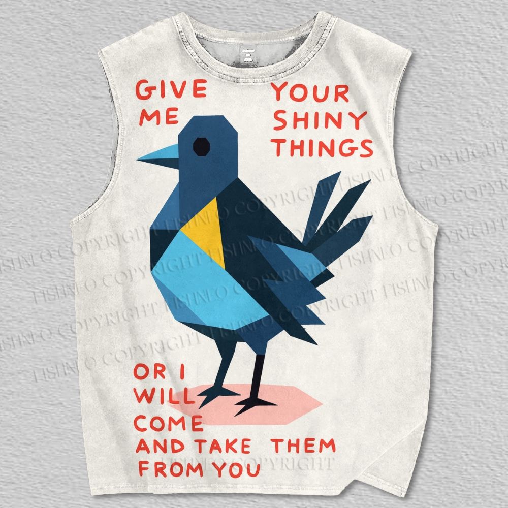 Unisex Give Me Geometric Bird Printed Tank Top