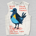 Unisex Give Me Geometric Bird Printed Tank Top