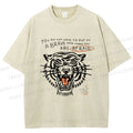 Unisex Simple Tiger Printed Washed Tee