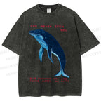 Unisex I've Never Seen You Whale Printed Washed Tee
