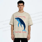 Unisex I've Never Seen You Whale Printed Washed Tee