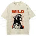 Unisex Wild Panther Printed Washed Tee