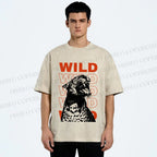 Unisex Wild Panther Printed Washed Tee