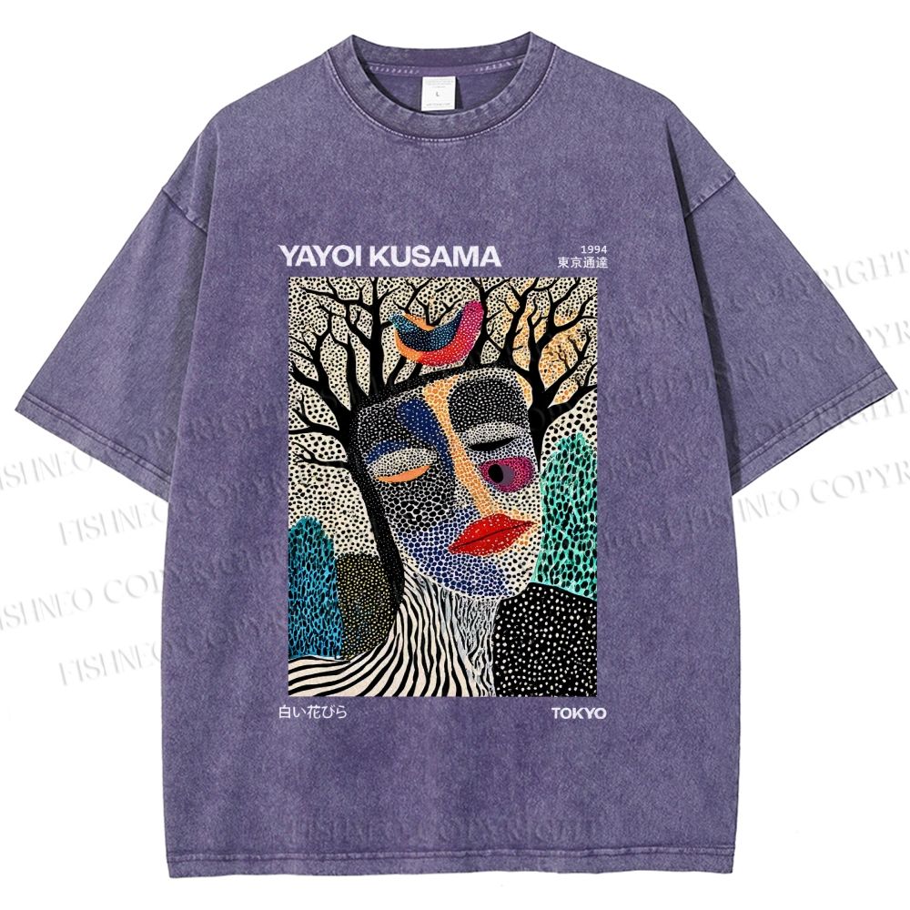 Unisex Yayoi Kusama Fragmented Self Printed Washed Tee
