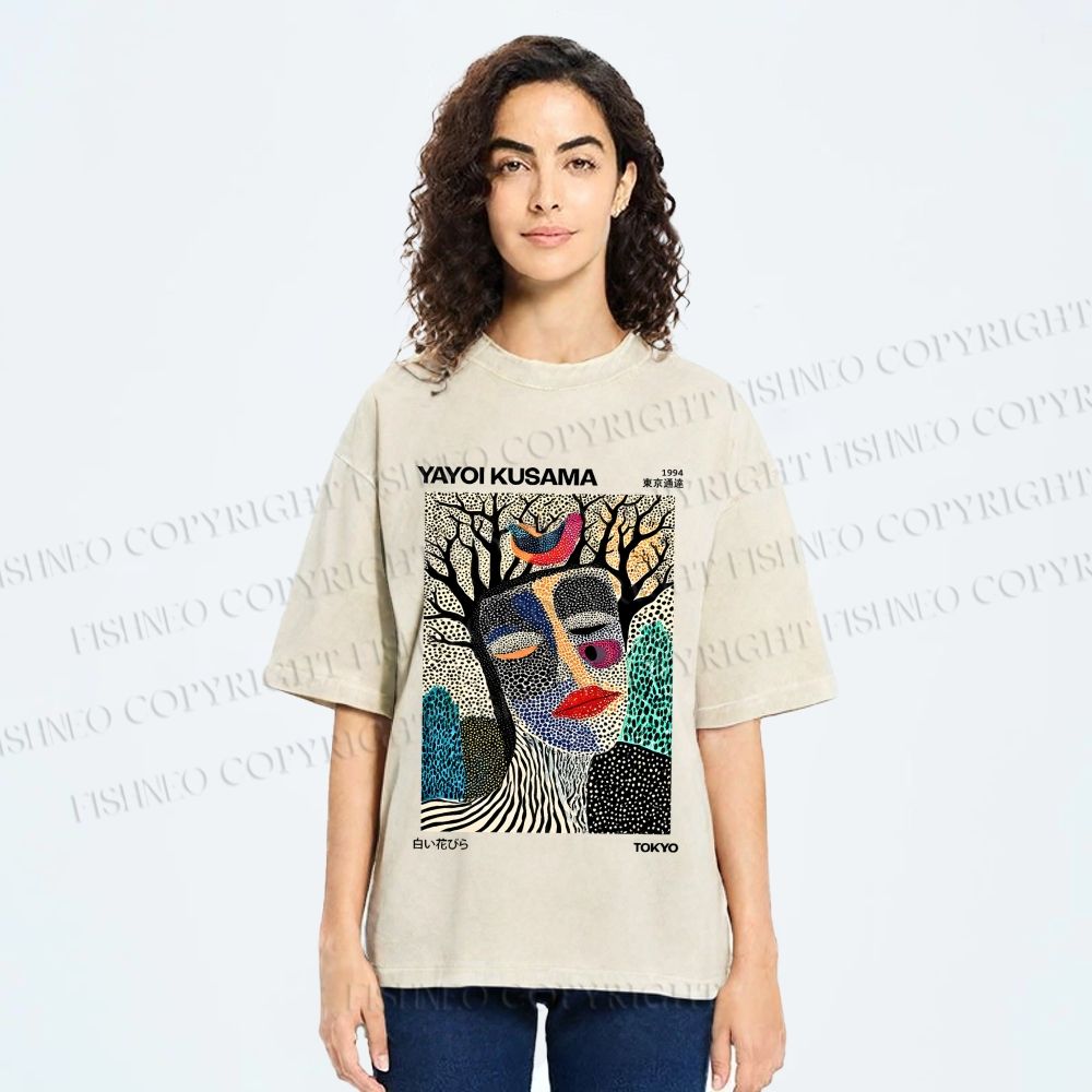 Unisex Yayoi Kusama Fragmented Self Printed Washed Tee
