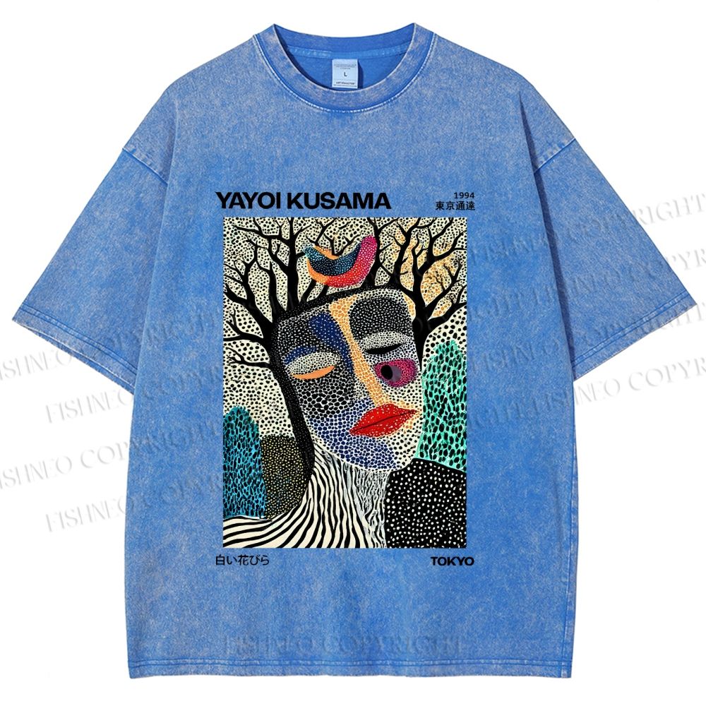 Unisex Yayoi Kusama Fragmented Self Printed Washed Tee