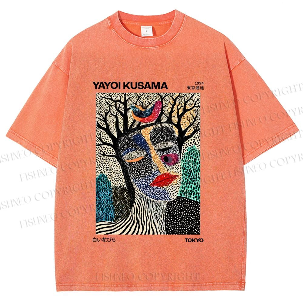 Unisex Yayoi Kusama Fragmented Self Printed Washed Tee