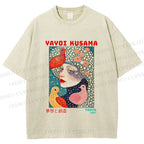 Unisex Yayoi Kusama Dreaming Birds Printed Washed Tee