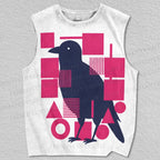 Unisex Geometric Bird Printed Tank Top
