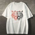 Unisex Classic Patchwork Tiger Printed Cotton Printed T-shirt
