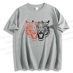 Unisex Classic Patchwork Tiger Printed Cotton Printed T-shirt