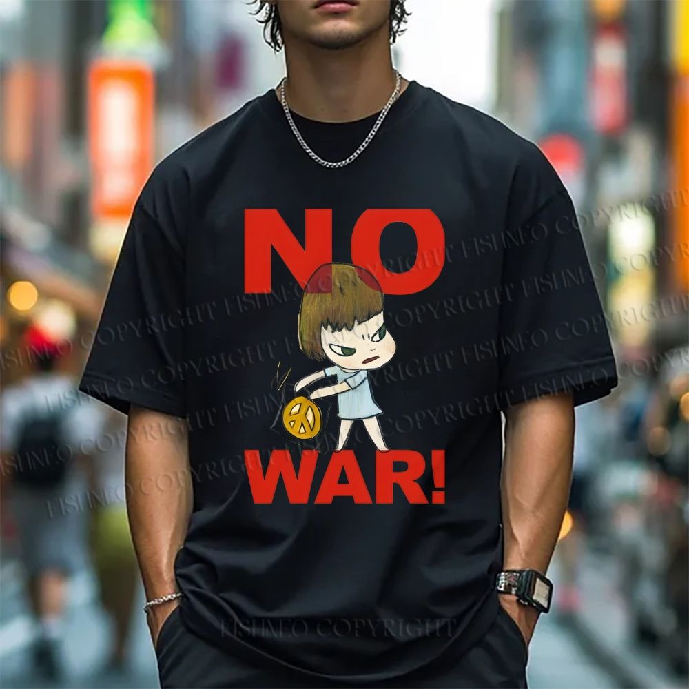 Unisex Classic Cotton Yoshitomo Nara No War Printed T-shirt