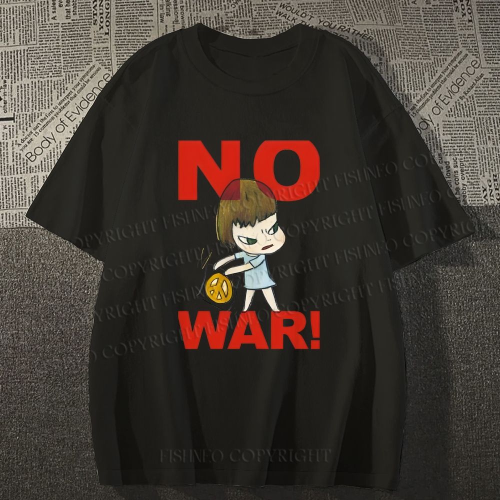 Unisex Classic Cotton Yoshitomo Nara No War Printed T-shirt