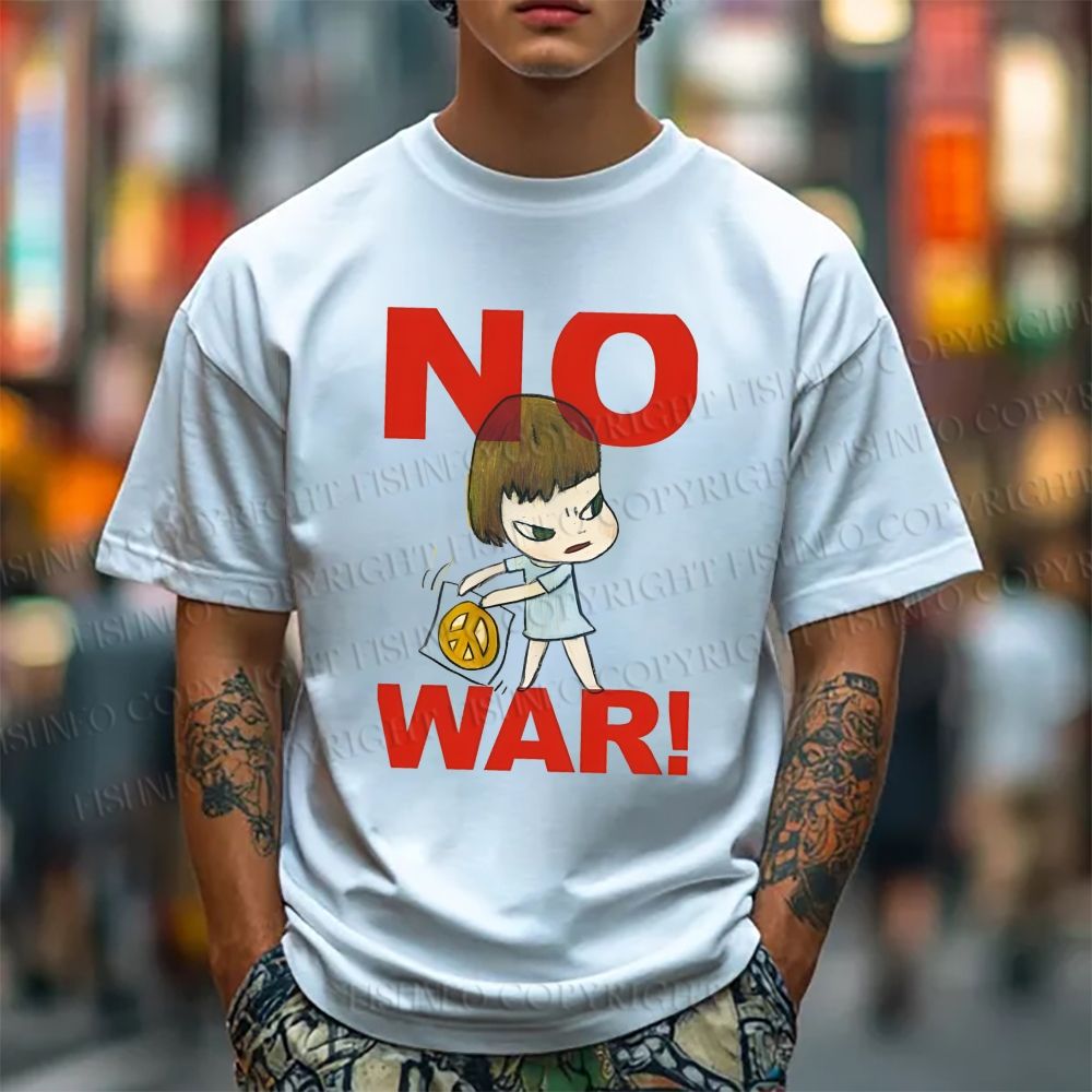 Unisex Classic Cotton Yoshitomo Nara No War Printed T-shirt