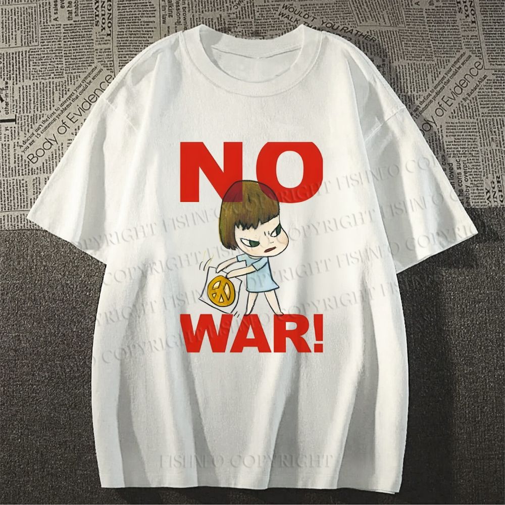 Unisex Classic Cotton Yoshitomo Nara No War Printed T-shirt