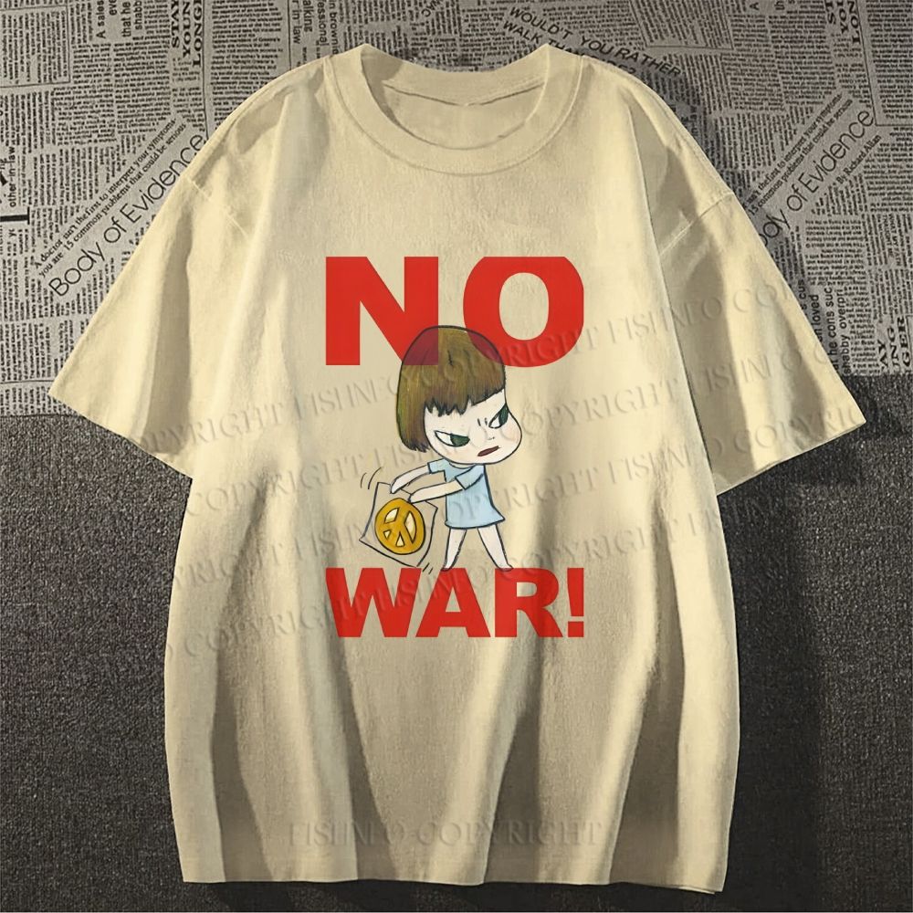 Unisex Classic Cotton Yoshitomo Nara No War Printed T-shirt