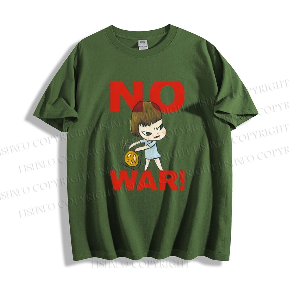 Unisex Classic Cotton Yoshitomo Nara No War Printed T-shirt