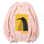 Unisex Half-Split Dot Bird Printed Sweatshirt