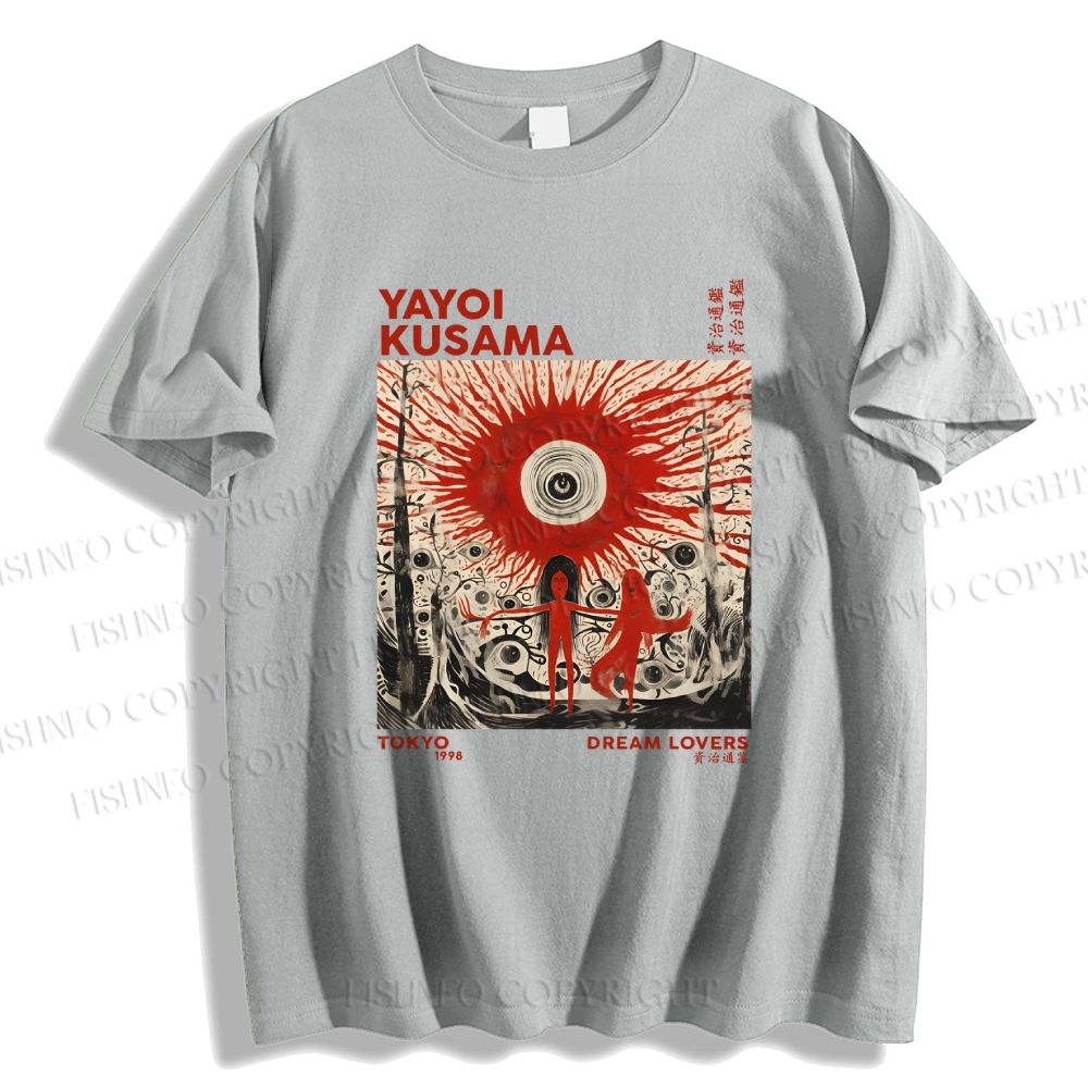 Unisex Classic Cotton Yayoi Kusama Bloody Spooky Eye Printed T-shirt