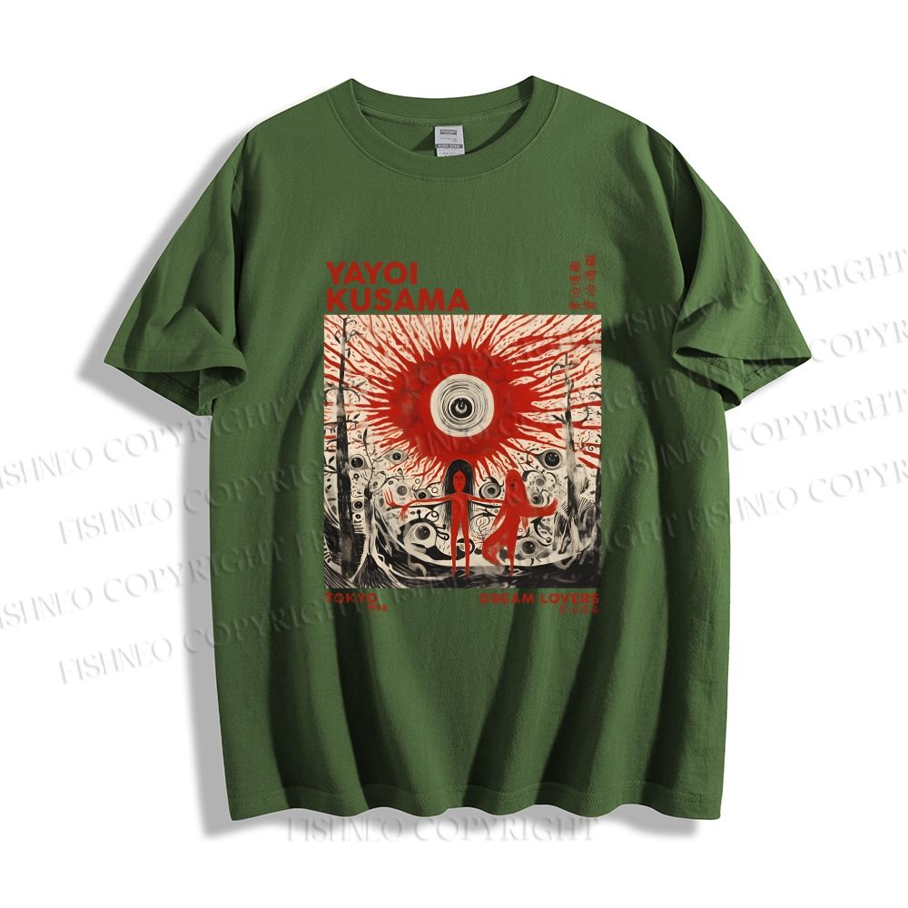 Unisex Classic Cotton Yayoi Kusama Bloody Spooky Eye Printed T-shirt