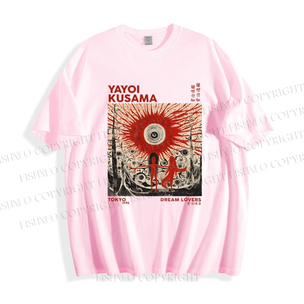 Unisex Classic Cotton Yayoi Kusama Bloody Spooky Eye Printed T-shirt