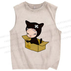 Unisex Yoshitomo Nara Box Printed Washed Tank Top