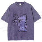 Unisex Funny Horse Printed Washed Tee