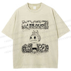 Unisex Labubu Wish You Love Printed Washed Tee