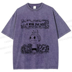 Unisex Labubu Wish You Love Printed Washed Tee