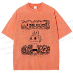 Unisex Labubu Wish You Love Printed Washed Tee