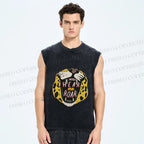 Unisex Hear Me Roar Panther Printed Washed Tank Top
