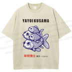 Unisex Yayoi Kusama Fish Printed Washed Tee