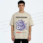 Unisex Yayoi Kusama Fish Printed Washed Tee