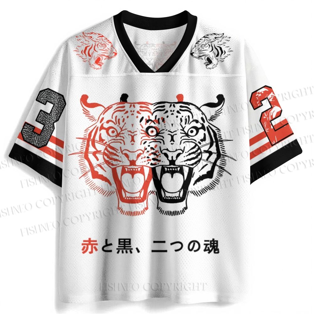 Classic Patchwork Tiger Printed Jersey Shirts